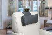 Finlandic hoofdkussen F02 reinigbaar elephant grey vegan leder voor relax fauteuil- luxe nekkussen met contragewicht voor sta op stoel- comfortabele vegan lederen hoofdsteun- in hoogte verste