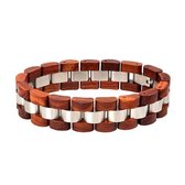 Woodzstyle® |houten armband heren | verpakt in luxe houten kistje | aanpasbare lengtemaat | heren armband