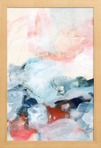 JUNIQE - Poster met houten lijst Abstract Painting III -13x18 /Blauw &