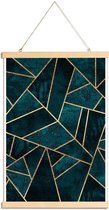 JUNIQE - Posterhanger Deep Teal Stone -40x60 /Groen & Turkoois