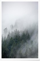 JUNIQE - Poster Foggy Morning 2 -13x18 /Blauw & Wit