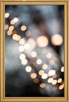 JUNIQE - Poster met houten lijst Winterverlichting -60x90 /Grijs &