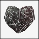 JUNIQE - Poster met kunststof lijst Heart Graphic 4 -50x50 /Wit &