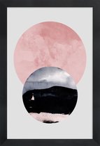 JUNIQE - Poster met houten lijst Minimalism 31 -13x18 /Grijs & Roze
