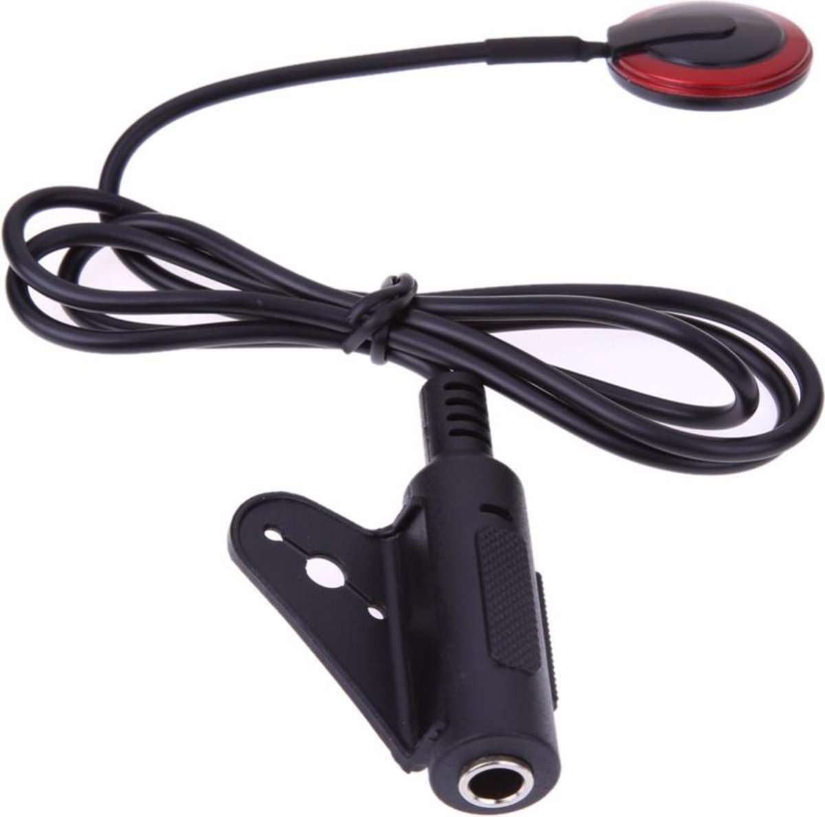 Premium Contact Microfoon voor Pickup Instrument - Gitaar, Viool & Ukelele - Contactmicrofoon - 1/4 Jack - Zwart/Rood