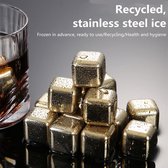 TDR Luxe whiskey set+6 Whiskey stones +1 fluwelen zakje +opbergdoos-Herbruikbare -roestvrij-goud