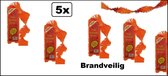 5x Guirlande crepe oranje BRANDVEILIG  24 meter  - EK Holland BRANDVEILIG - Nederland voetbal sport festival binnen cafe BRANDVEILIG