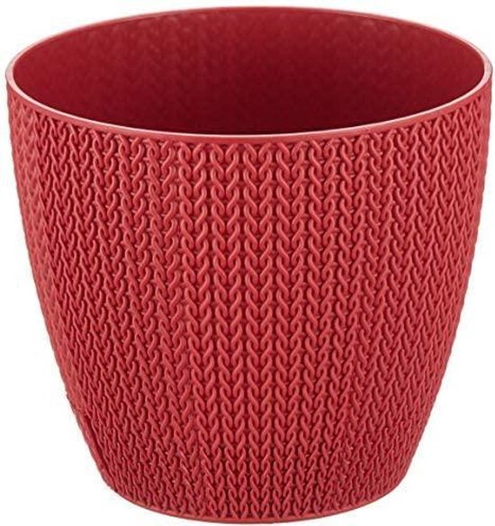 Pot de fleurs Sumela smartpot 5L avec système de drainage motif crochet rouge