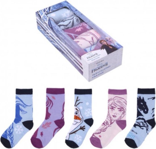 Sokken 5 pack - Frozen II Disney - maat 19/22 - babysokken - sokken set van 5 stuks