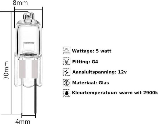 G4 halogeenlamp (5 watt), zuinig en zachte verlichting | bol.com