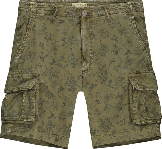 Dstrezzed - Korte broek Charlie Camo flower Linnen donker Navy - Hip-pie