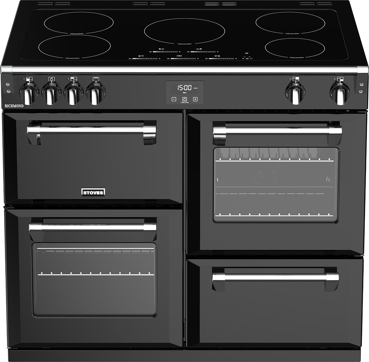 Stoves Richmond S1000 Ei Range-fornuis Inductiekookplaat zones Zwart Roestvrijstaal A