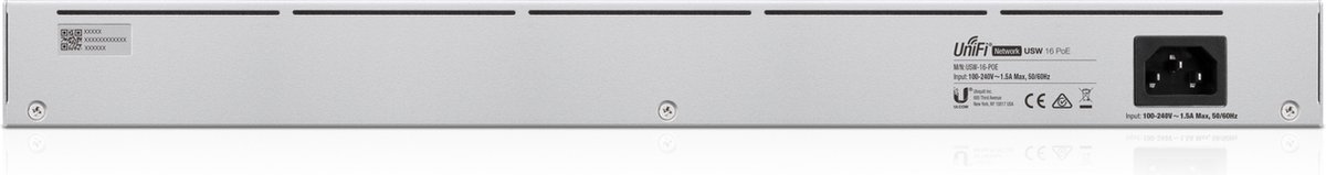 Ubiquiti UniFi USW-16-POE - Fully Managed Netwerkswitch - 16 poorten - 42W PoE