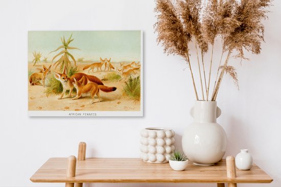 Illustration du renard Fennec dans le désert toile 40x30 cm - petit - Tirage photo sur toile (Décoration murale salon / chambre) / Animaux sauvages Peintures sur toile