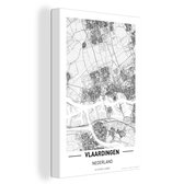 Tableau sur Toile City Map Vlaardingen - 60x90 cm - Décoration murale - Carte