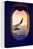 Vue depuis l'avion 120x160 cm - Tirage photo sur toile (Décoration murale salon / chambre) XXL / Groot format!