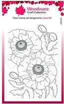 Woodware Clear stamp - Bloemen - Klaprozen - A6 - Stempelset - Polymeer