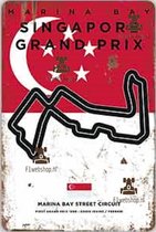 Formule 1 - Grand Prix Singapore -Marina Bay Street Circuit - Formule 1 - F1 - Max verstappen - F1 Wandbord – Mancave - Mannen Cadeau - Vaderdag - historische grand prix - Max Vestappen