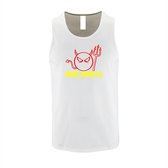 Belgie EK Witte Tanktop sportshirt met Rood / Geel “ Rode Duivels “ Print Size S