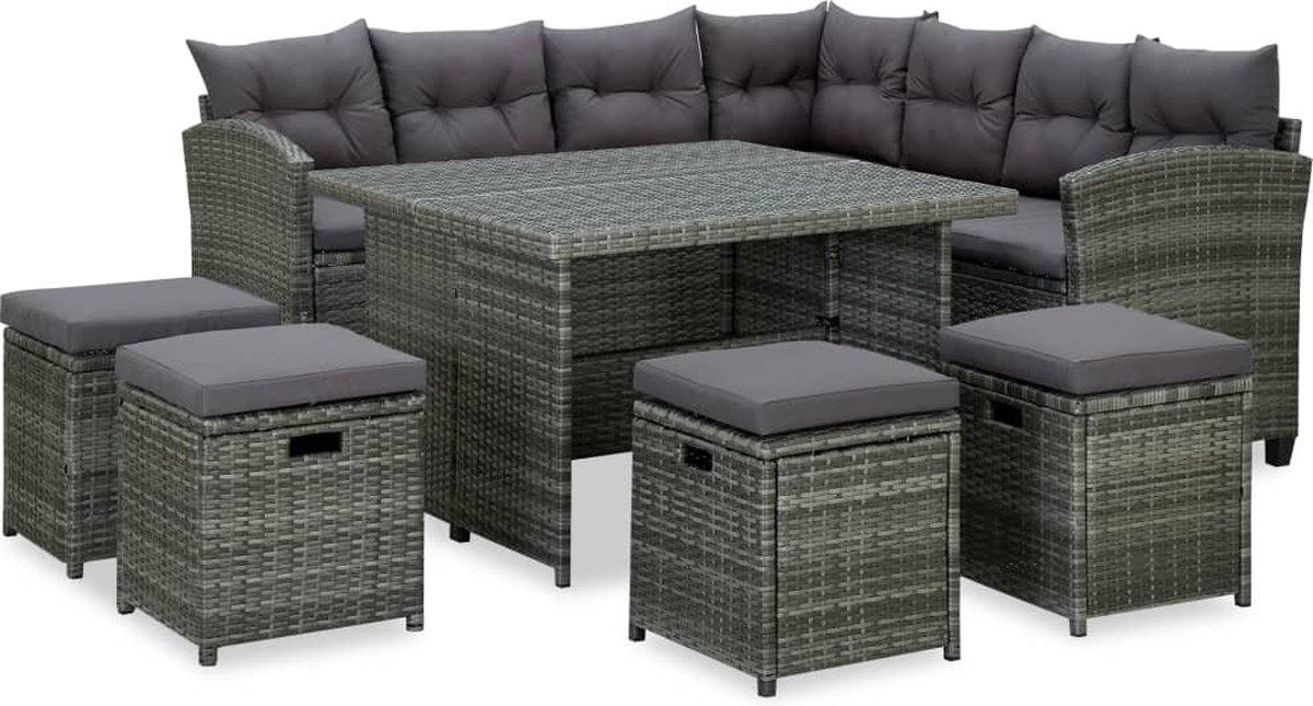 Vidaxl Tuinloungeset Grijs Tuinset
