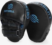 Sanabul Essential Curved Punch Mitts - zwart, blauw - standaardmaat