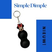 Simple Dimple sleutelhanger - Fidget toys - Simple dimple - Minnie Mouse zwart