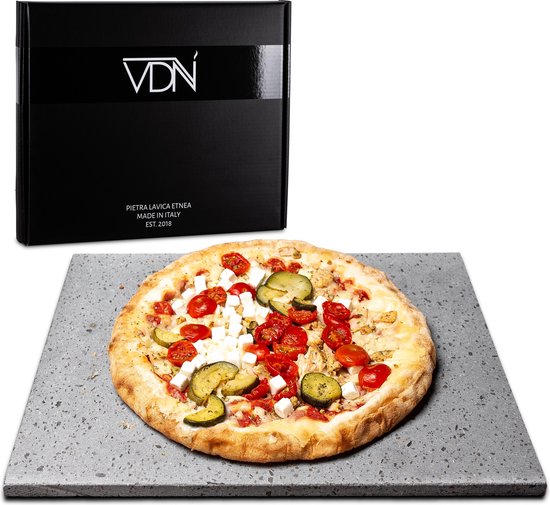 Pizzasteen BBQ oven - lava van vulkaan Etna - Barbecue accesoires - Made in Italy - Broodbaksteen - 30x38x1.1 - VDN
