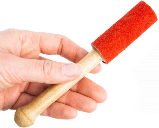 Klankschaal Aanstrijkhout Klein met Suède Rood (15 cm) van Merkloos — afbeelding 2