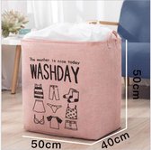 Wasmand - Waszak - Laundry bag - Laundry basket - Opvouwbaar -  100 Liter - Roze