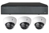 CCTV-4CH-X3: X-Security Camera set: 1x 4 kanaals NVR + 3x IP 2Mpx Dome camera's + 3x UTP kabel met connectoren