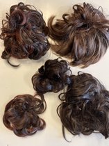 Actie!5x Hairbun Crunchy Haarstuk hairpiece verschillende bruin tinten/maten