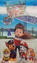 Paw Patrol dekbedovertrek - 1 persoons dekbedhoes 140x200 met kussensloop 60x70 - eenpersoons dekbed