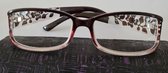Leesbril +1.0 / halfbril van metalen frame / bril op sterkte +1,0 / ZWARTE metaal / unisex leesbril met microvezeldoekje / dames en heren leesbril / Aland optiek 017 / lunettes de