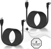 Oculus Quest 2 Link Kabel - GRATIS Extra Link Kabel - Kabelbinders - USB C naar USB A - 5 Meter - Oculus Quest 2 Accessoires - 2 Stuks