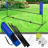Professional®  Badmintonnetset - tennisnet - Volleybal-  Multifunctioneel sportnet - shuttlenet  verstelbaar  Met 3x shuttle en transporttas 400x155 cm