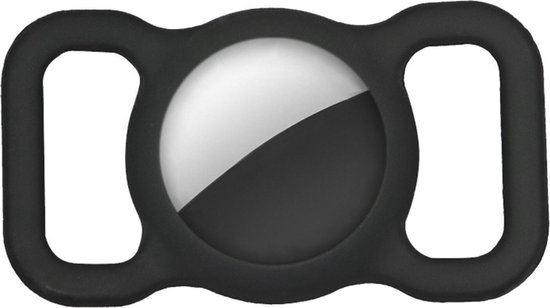 Hoesje geschikt voor AirTag - Huisdieren Halsband Hoesje voor AirTag - Zwart - Merkloos