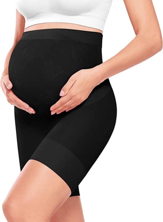 Comfy Zwangerschapsshort Naadloos - Basics Zwangerschapskleding - Shapewear effect  - Zwanger short - pregnant short  - Zwart - One fits size -