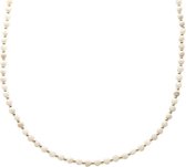 Biba Ketting Half Edelsteen Wit Goud