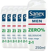 Sanex Men Zero 0% Gel Douche 2 en 1 - Pack économique 6 x 250 ml