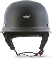 D34 Mat Zwarte Duitse scooter, motorhelm, pothelm maat, L, hoofdomtrek 59-60Cm