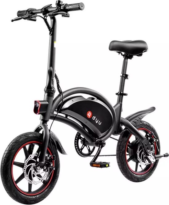 DYU - E-Bike D3 - Elektrische fiets - Smart bike - Opvouwbaar - 250W / 42V / 10Ah Batterij Long Range - 25 KM/H - Zwart