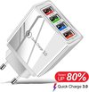 Quick Charge 3.0 snellader met 4 USB poorten - thuislader -USB Stekke | QC3.0 Fast Charger - Smart IC  - Oplader