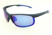Sportbril met blauwe montuur en blauwe spiegelglas. B - 39160.