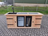 Buitenkeukendeal.nl - Buitenkeuken - Munchen - koelkast 68 liter - wijnkoeling 50 liter - wasbak - kraan