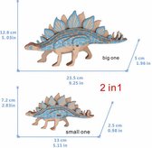 Houten modelbouwpakket - 2 in 1 - Stegosaurus