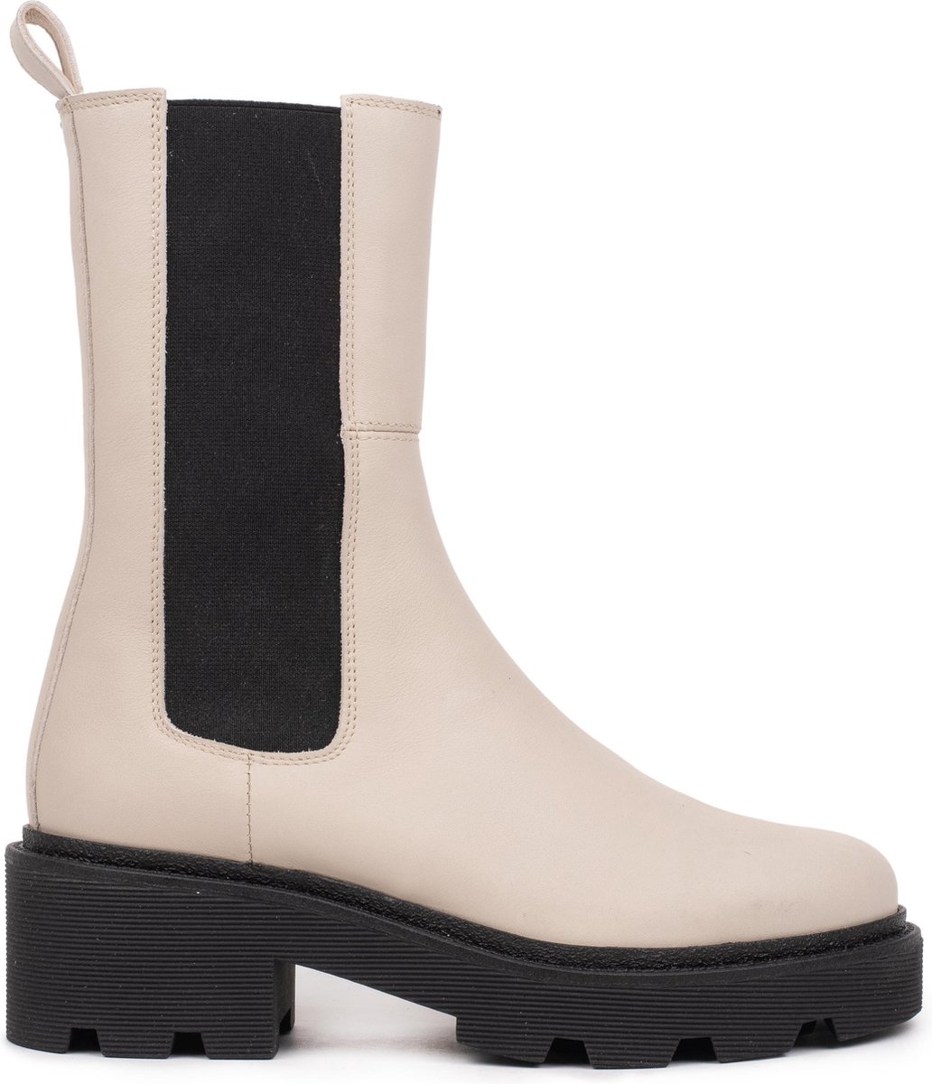 Hinson sobra hoge chelsea boots dames beige leer
