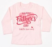 Vaderdag cadeau baby  t-shirtje roze voor mamma met tekst en print en eigen naam naar keuze in de maat 3-6 of 6-12 mnd.