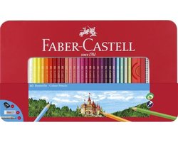 Faber-Castell kleurpotloden - Castle - blik 60 stuks met accessoires - FC-115894