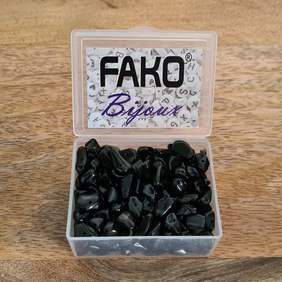 Fako Bijoux® - Morceaux de Natuursteen - Copeaux de Natuursteen - Morceaux de Natuursteen Irrégulière Séparation In Box - 5-8mm - 60-70 Grammes - Obsidienne