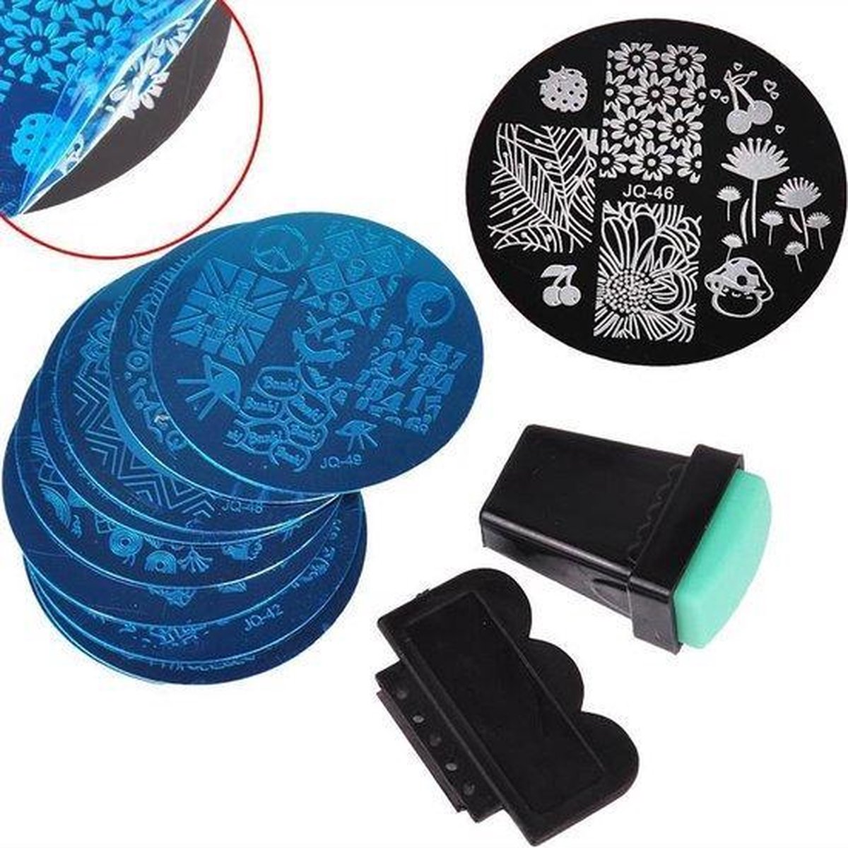 Goedkoopste Ronde Nagel Stempel Set Met Plaatje © - Nail Art Stempelplaat & Sjablonen